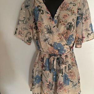 Floral Wrap Women romper